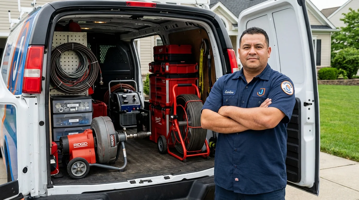 Professional drain cleaning equipment and Johns Plumbing LLC plumber in West Columbia